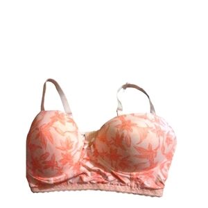 Push Up Bra Tropical Daisy Fuentes Adj. Straps Under Wire Support Romantic 42D